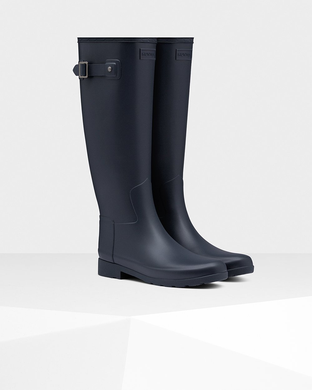 Women Hunter Refined Slim Fit | Tall Rain Boots Navy | NZ-98263-OWEJ